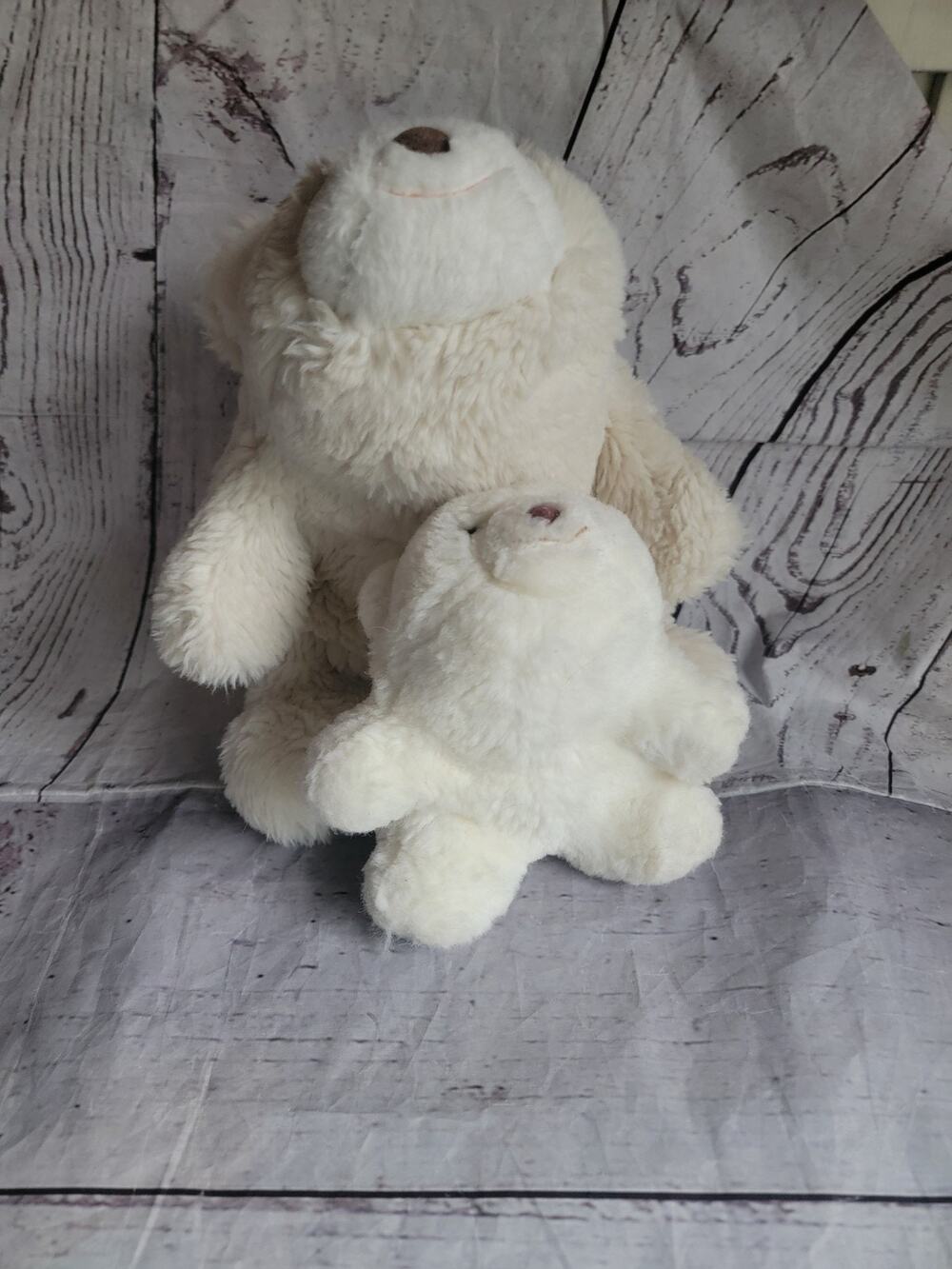 GUND Snuff & Snuffles set white polar Bear Mom &baby Plush Stuffed Animal